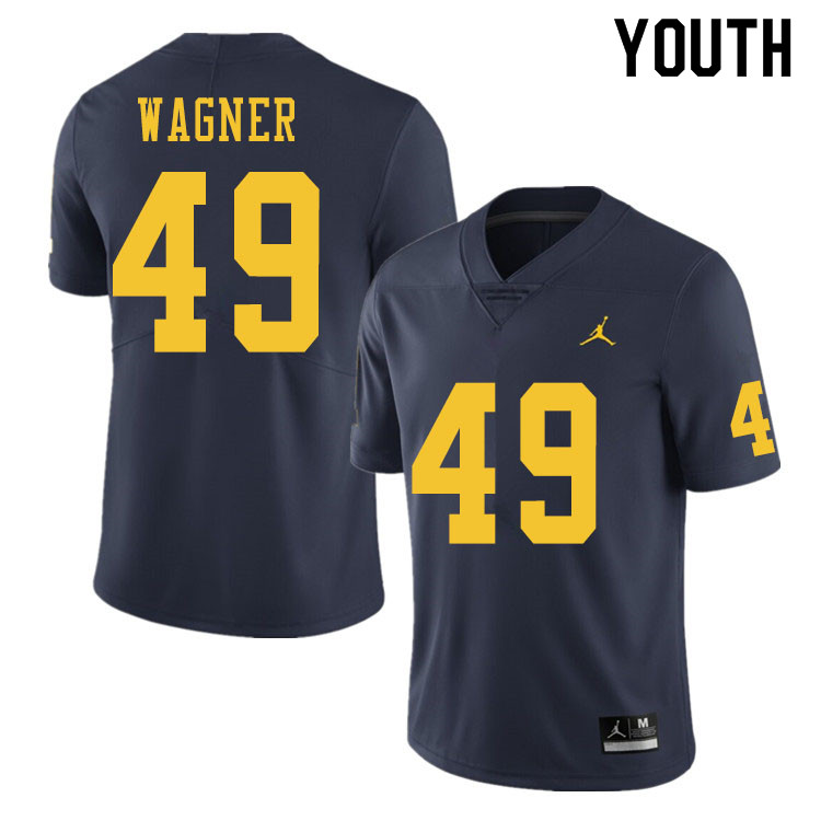 Youth #49 William Wagner Michigan Wolverines College Football Jerseys Sale-Navy